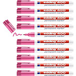 EDDING Marqueur Permanent 400 Rose Pointe Fine 1 mm x 10