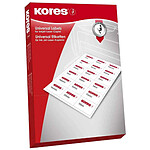 KORES Boite de 100 feuilles (2400) étiquettes universelles 63,5 x 33,9 mm Blanc KORES Boite de 100 feuilles (2400) étiquettes universelles 63,5 x 33,9 mm Blanc