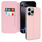 Avizar Étui pour iPhone 16 Pro Clapet Porte-cartes et Support Vidéo Rose champagne