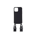 Avizar Coque pour iPhone 12/12 Pro Compatible Chargeur Sans Fil avec Lanière Mousqueton Noir