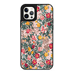 LaCoqueFrançaise Coque iPhone 12/12 Pro miroir Fleurs Beige et Rose Design
