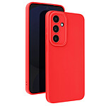 Avizar Coque pour Samsung Galaxy S24 FE Silicone Mat Bloc Caméra Protégé Rouge