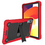 Avizar Coque pour Xiaomi Redmi Pad SE / Pad 2 Antichoc avec Béquille Support Noir / Rouge