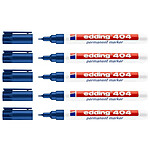 EDDING Marqueur Permanent 404 Bleu Pointe Extra Fine 0,75 mm x 5