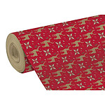 CLAIREFONTAINE Papier cadeau de Noël Kraft 70g 'Rennes' 50m x 35cm Rouge