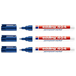 EDDING Marqueur Permanent 404 Bleu Pointe Extra Fine 0,75 mm x 3 EDDING Marqueur Permanent 404 Bleu Pointe Extra Fine 0,75 mm x 3