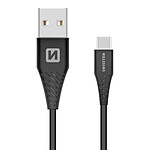 Swissten Câble USB vers USB-C Compatible Smartphone et Tablette 60 W 3 A Silicone 1.5m Noir