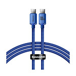 Baseus Câble USB-C vers USB-C 100W Série Crystal Shine Charge et Synchronisation 1,2m Bleu