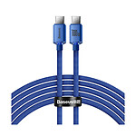 Baseus Câble USB-C vers USB-C 100W Série Crystal Shine Charge et Synchronisation 2m Bleu
