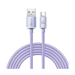 Baseus Câble USB-C vers USB-A 100W Série Crystal Shine Charge et Synchronisation 2m Lavande
