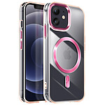 Avizar Coque MagSafe pour iPhone 12 Pro et 12 Dos Cristal Color Rose champagne