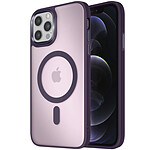 Avizar Coque MagSafe pour iPhone 12 Pro et 12 Dos Mat Givré Contour Violet