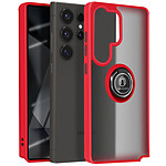 Avizar Coque pour Samsung Galaxy S25 Ultra Bague Métallique Support Vidéo Rouge