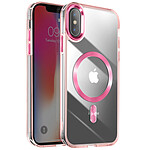 Avizar Coque MagSafe pour iPhone XS et X Dos Cristal Color Rose champagne