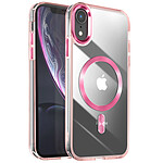 Avizar Coque MagSafe pour iPhone XR Dos Cristal Color Rose champagne