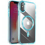 Avizar Coque MagSafe pour iPhone XS et X Dos Cristal Color Bleu