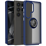 Avizar Coque pour Samsung Galaxy S25 Ultra Bague Métallique Support Vidéo Bleu nuit
