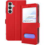 Avizar Étui pour Samsung Galaxy A16 Fenêtre Fonction Support Vidéo Rouge