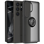 Avizar Coque pour Samsung Galaxy S25 Ultra Bague Métallique Support Vidéo Noir