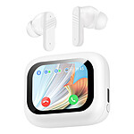 Avizar Écouteurs Bluetooth ANC avec Boitier Connecté Waterproof IPX5 Blanc