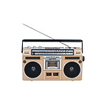 Avizar Poste Radio-Cassette Modèle Queens Stéréo FM/AM Bluetooth 5.0 20W Multifonction Marron