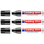 EDDING Marqueur Permanent 800 Pointe Large noir 4-12 mm x 3 EDDING Marqueur Permanent 800 Pointe Large noir 4-12 mm x 3