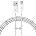 Baseus Câble USB / USB-C 1m 100W Charge et Transfert Fast Charging en Nylon Tressé Blanc