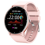 North Edge Montre connectée Tactile Écran rond HD North Edge Bracelet en silicone rose