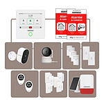Daewoo - Alarme Maison WiFi + GSM Sans Fil Touch AM342 - Sans Abonnement - Kit Complet avec Caméras Full HD Intérieures/Extérieures autonomes