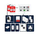 Daewoo - Alarme maison sans fil avec écran tactile 7'' AM351 livrée avec 2 caméras Full HD et 12 accessoires - Sans abonnement - Application gratuite