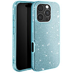 Avizar Coque à Paillettes pour iPhone 16 Pro Max Antichoc Scintillant Bleu