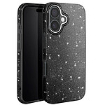 Avizar Coque à Paillettes pour iPhone 16 Antichoc Scintillant Noir