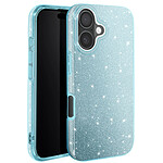 Avizar Coque à Paillettes pour iPhone 16 Antichoc Scintillant Bleu