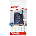 EDDING Marqueur craie liquide 4085 Etui de 5 Assortis pastel 1-2 mm