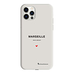 LaCoqueFrançaise Coque iPhone 12/12 Pro Silicone Liquide Douce beige Marseille mon amour .