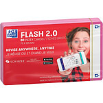 OXFORD Fiches 'Flash 2.0', 75 x 125 mm,fond blanc uni, fuschia