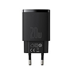 Baseus Chargeur Secteur Double Sortie USB-A/USB-C 20W Compact Noir