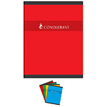 CONQUÉRANT Cahier de Devoirs agrafé17x22cm 140p 70g grands carreaux coloris aléatoire x 120