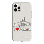 LaCoqueFrançaise Coque iPhone 12/12 Pro Silicone Liquide Douce beige J'aime Marseille .