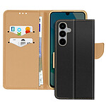 Avizar Étui pour Samsung Galaxy A16 Portefeuille Cuir Saffiano Fancy Noir / Or Avizar Étui pour Samsung Galaxy A16 Portefeuille Cuir Saffiano Fancy Noir / Or