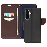 Avizar Étui pour Samsung Galaxy A36 Portefeuille Cuir Saffiano Fancy Noir / Marron