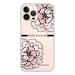LaCoqueFrançaise Coque iPhone 13 Pro 360 intégrale transparente Motif Rose Pivoine Tendance .