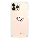 LaCoqueFrançaise Coque iPhone 13 Pro 360 intégrale transparente Motif Coeur Noir Amour Tendance .