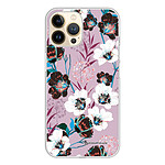 LaCoqueFrançaise Coque iPhone 13 Pro 360 intégrale transparente Motif Fleurs parme Tendance .