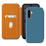 Avizar Étui Carbone pour Samsung Galaxy A36 Porte-Carte Anti-RFID Bleu