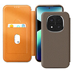 Avizar Étui Carbone pour Redmi Note 14 Pro et 14 Pro Plus Porte-Carte Marron
