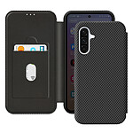 Avizar Étui Carbone pour Samsung Galaxy A36 Porte-Carte Anti-RFID Noir