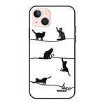Evetane Coque iPhone 13 Coque Soft Touch Glossy Chat Lignes Design