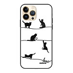 Evetane Coque iPhone 13 Pro Coque Soft Touch Glossy Chat Lignes Design