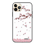 Evetane Coque iPhone 13 Pro Max Coque Soft Touch Glossy Chute De Fleurs Design